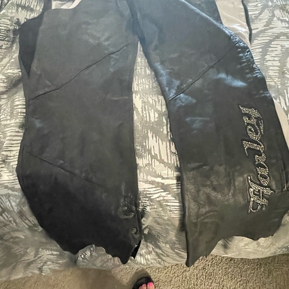 Women’s Harley Chaps beaded logo down the legs - Picture 4 of 8